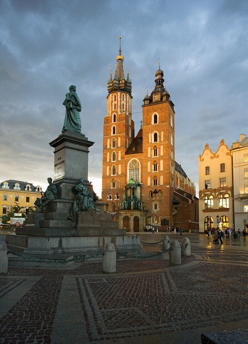 Poland Krakow Monument of great Polish poet Adam Mickiewicz