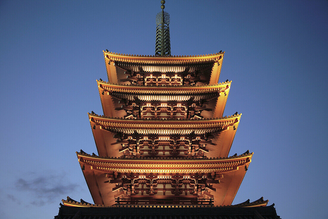 Japan,  Tokyo,  Asakusa,  Senso-ji Temple,  Five Storied Pagoda