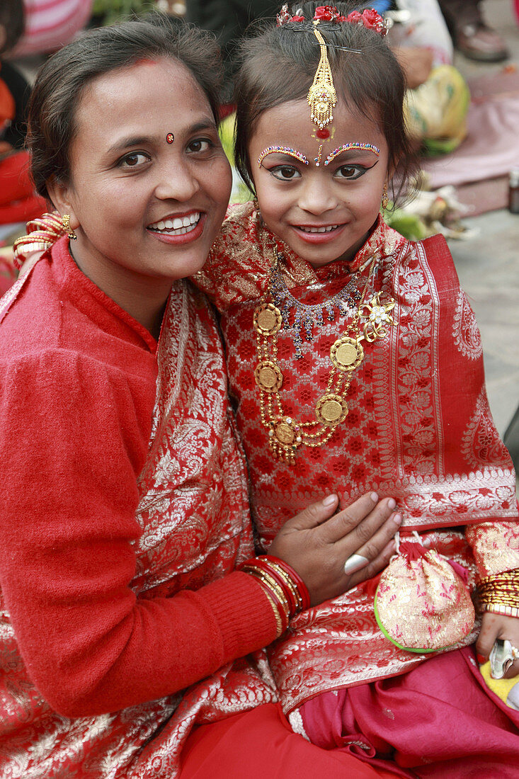 Nepal,  Kathmandu,  initiation ceremony for little girls