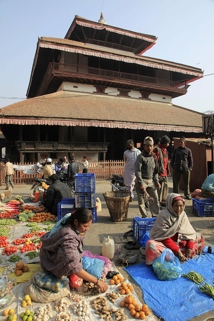 Nepal,  Kathmandu,  Durbar Square,  Kastha Mandap,  street market