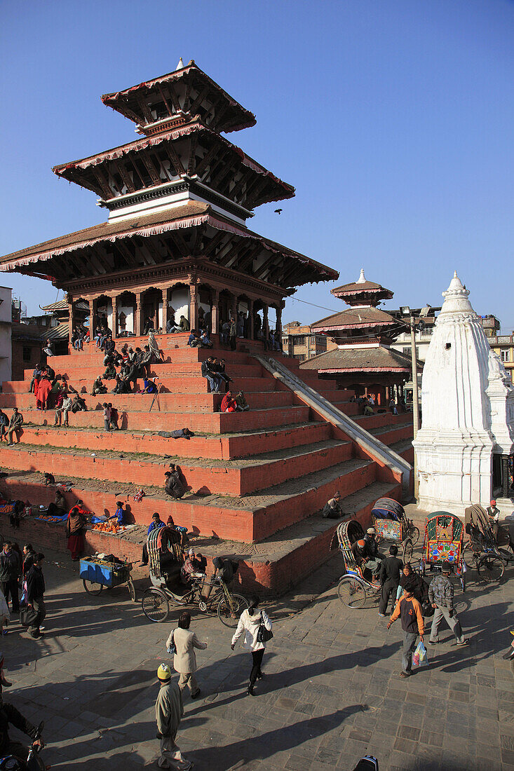 Nepal,  Kathmandu,  Durbar Square,  Maju Deval Temple,  people