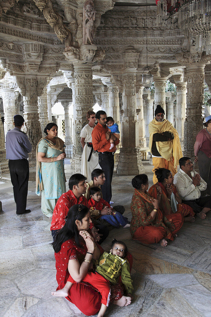 India,  Rajasthan,  Ranakpur,  Chaumukha,  Jain temple of Adinath