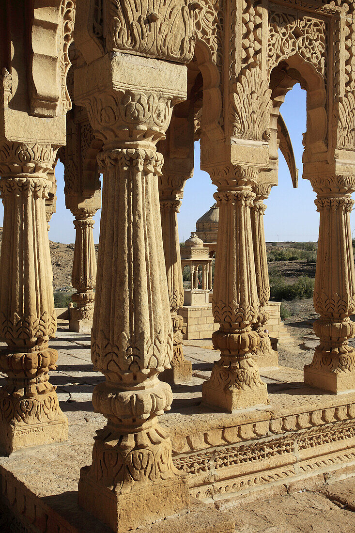 India,  Rajasthan,  Thar Desert,  Bada Bagh,  royal cenotaphs