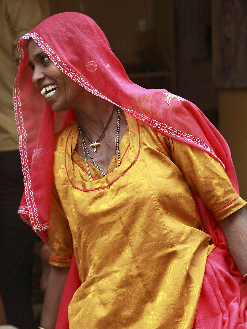 India,  Rajasthan,  Jaisalmer,  woman in traditional dress