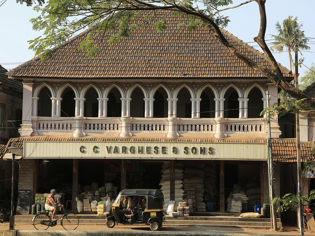 India,  Kerala,  Alappuzha,  Alleppey,  traditional shophouse
