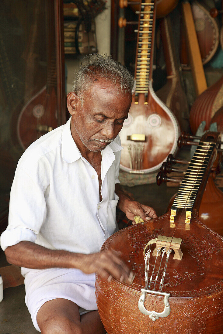 India,  Tamil Nadu,  Chennai,  Madras,  sitar maker workshop