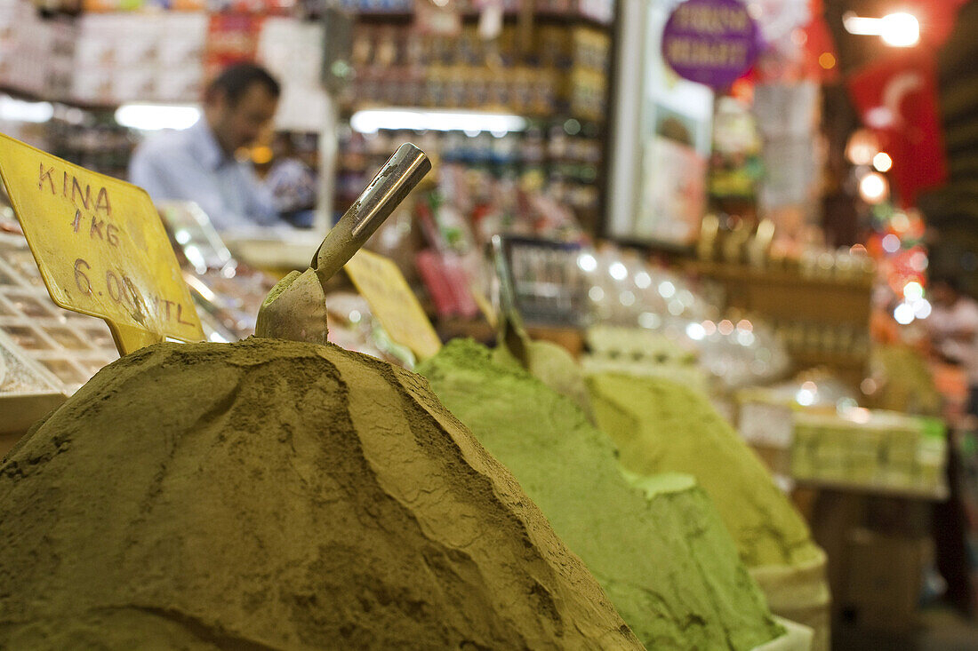 Henna for sale at the Egyptian Bazaar in Istanbul, Turkey