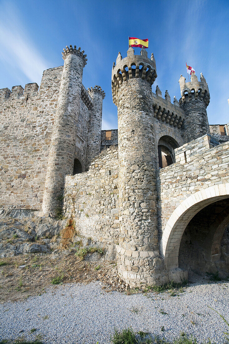 Templar castle of Ponferrada. El Bierzo,  Leon province,  Castilla-Leon,  Spain