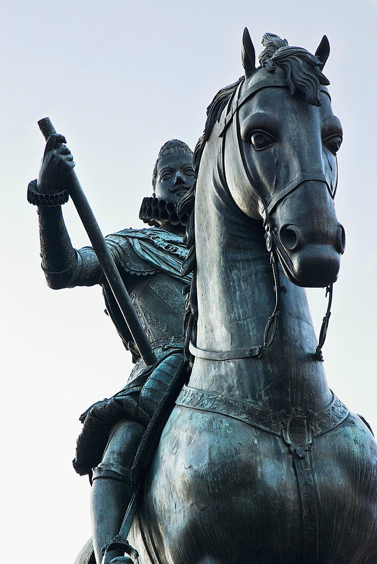 Dessen, Felipe, Florence, Giambologna, Giovanni da Bologna, Grand, Herzog, Iii, Jean Boulogne, John, Madrid, Pferd, Pietro, Plaza, Spanien, Statue, Tacca, XK1-824913, agefotostock 