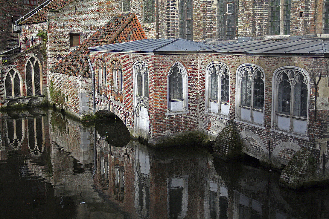 reflections on a canal in Brugge