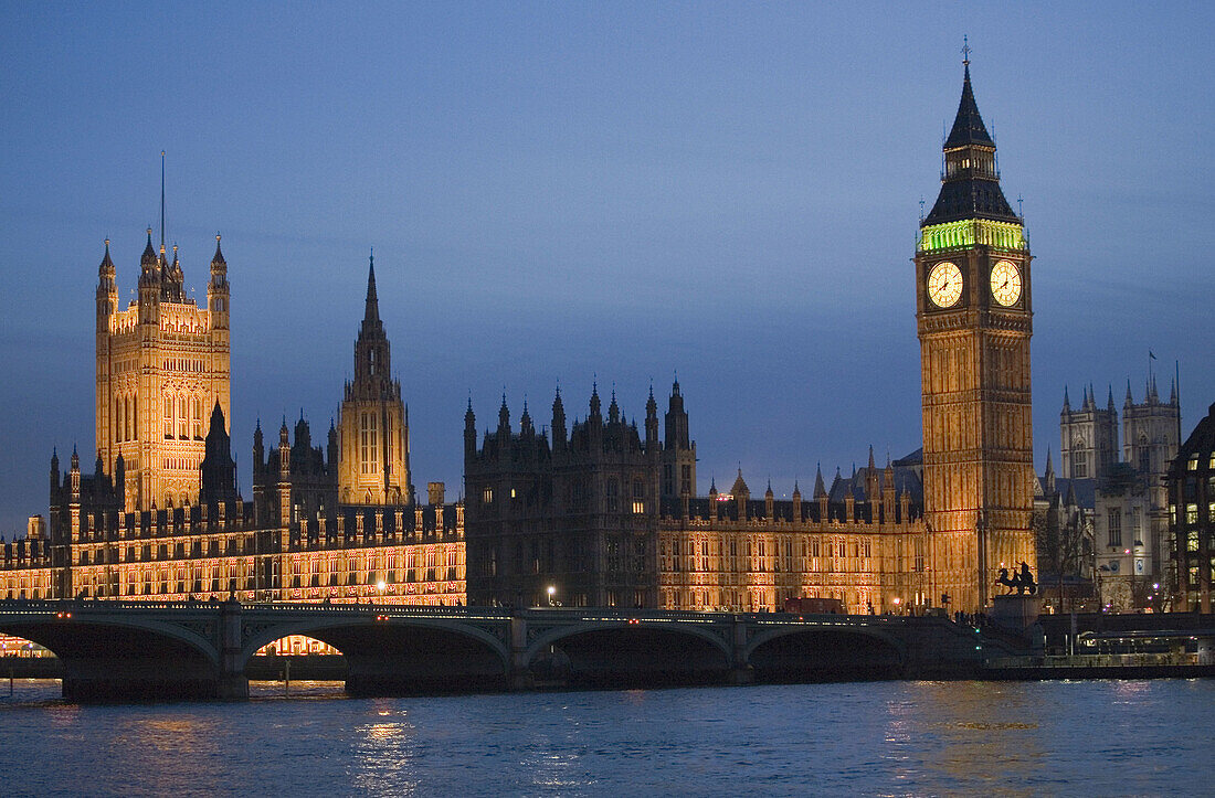 River Thames,  Houses of Parliament Night,  Big Ben, Westminster bridge  London,  United Kingdom