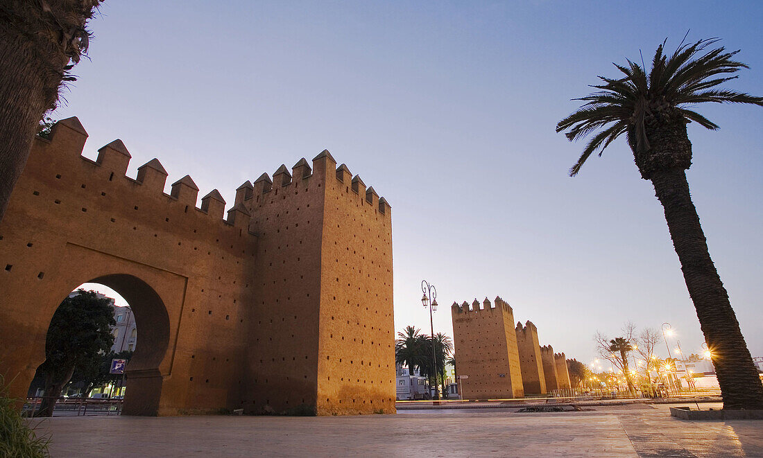 One of the gates in the wall of the medina of Rabat,  Morocco