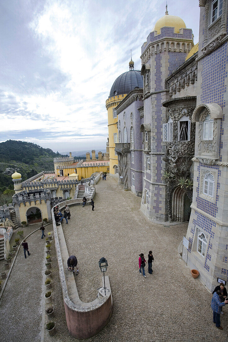 Pena National Palace, Romantic style,  built in 1839  UNESCO World Heritage Site,  Sintra,  Portugal,  Europe