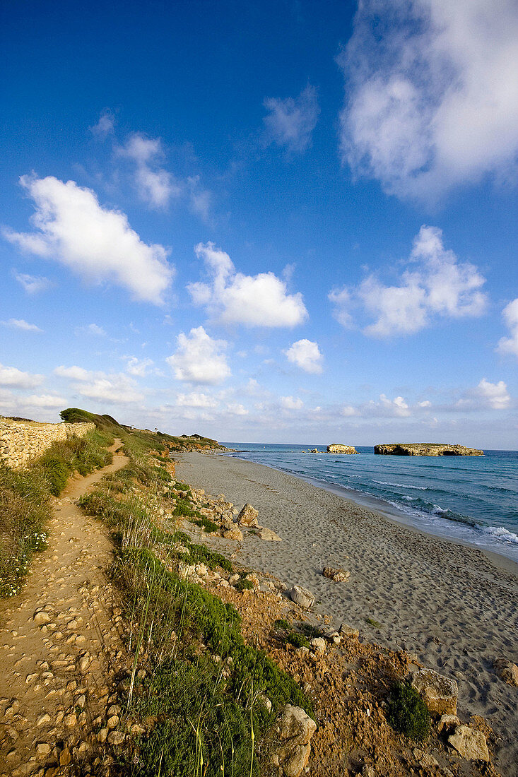 A beautiful view of a beach in Menorca