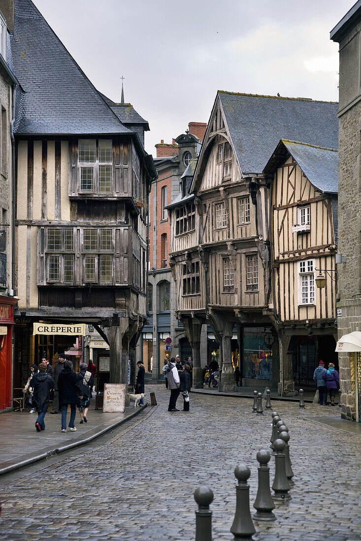 Typical Breton houses,  Dinan. Côtes d´Armor,  Bretagne,  France