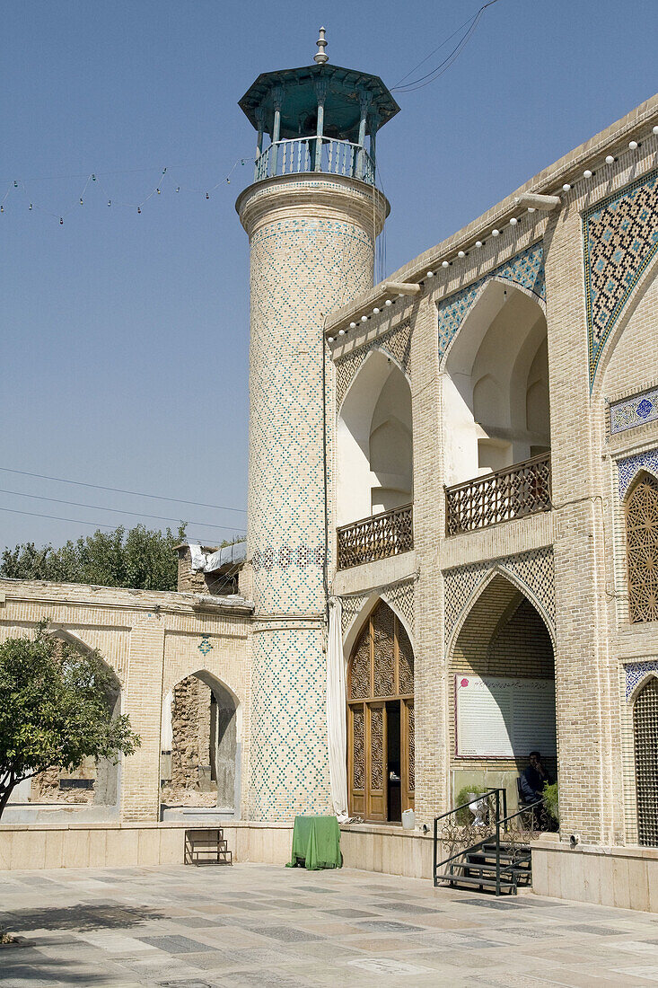 Iran,  Shiraz,  Mosque Hafezieh Street Court inside