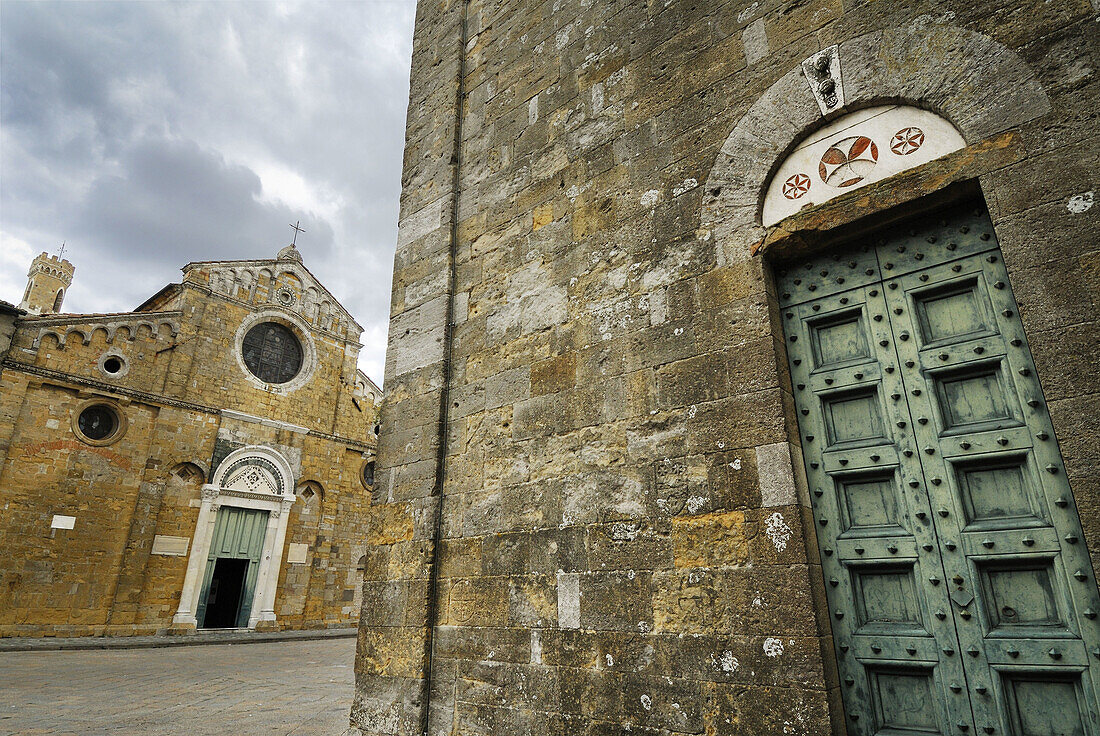 Volterra Tuscany Italy Duomo and Battistero Cathedral and Baptistry Piazza San Giovanni