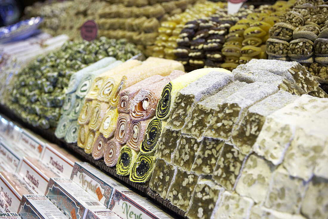 Lokum Turkish delight sweets, Istanbul, Turkey