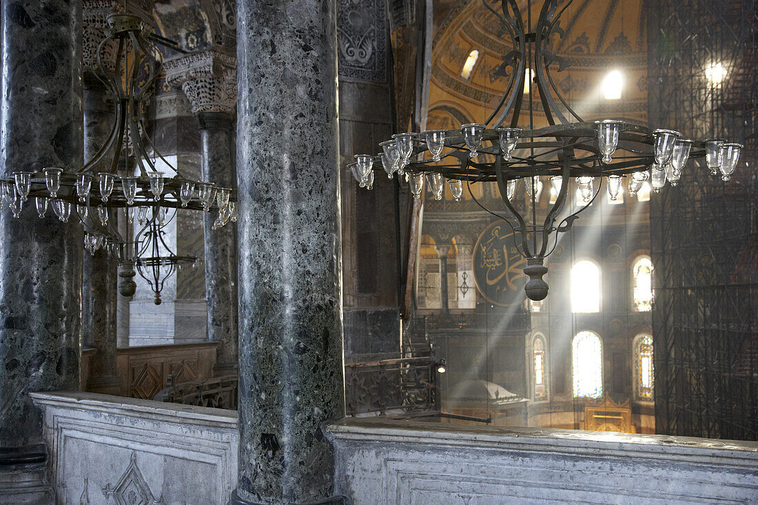 Inside the Hagia Sofia, Istanbul, Turkey