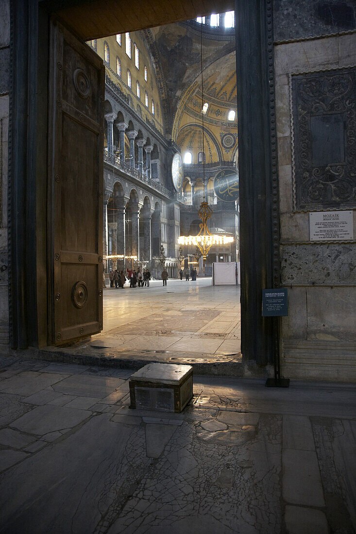 Inside the Hagia Sofia, Istanbul, Turkey