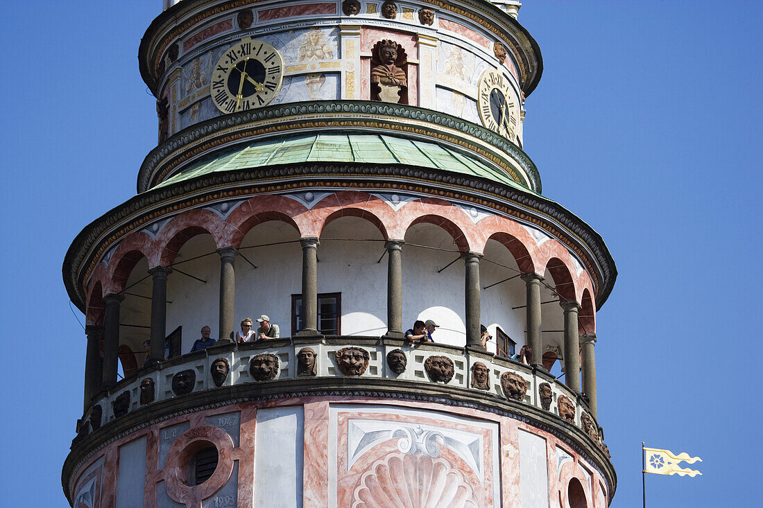 Tower of the castle, Cesky Krumlov, South Bohemian Region, Czech Republic