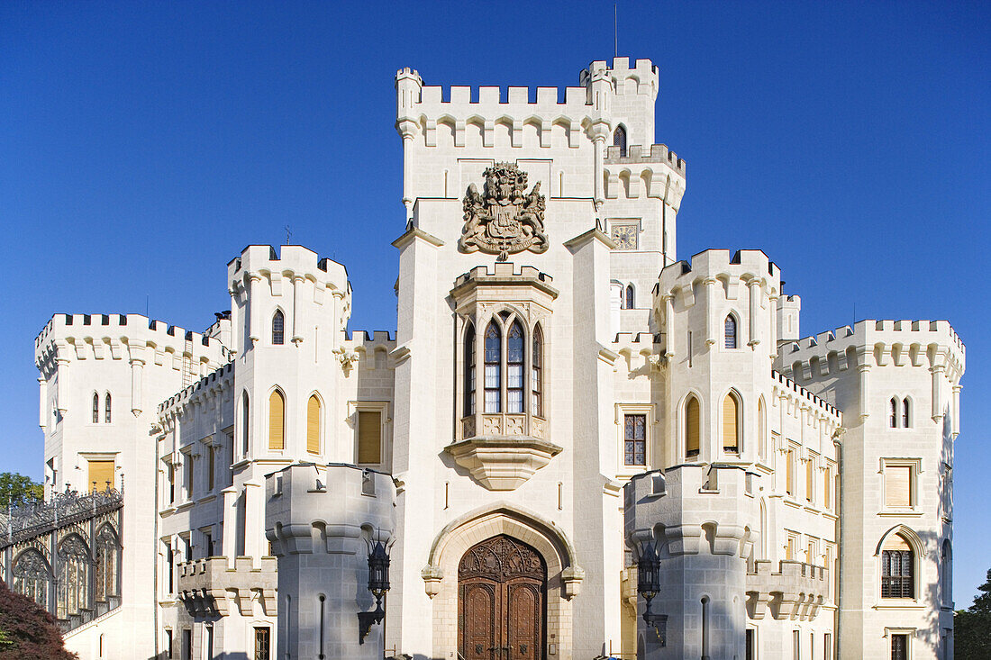 Castle Hlubotka na Vltavou in tudor gothic style is one of the most beautiful castles of the Cczech republic, South Bohemia, Sumava, Czech republic