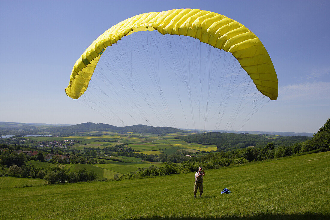 Paragliding, Bad Staffelstein, Franconia, Bavaria, Germany