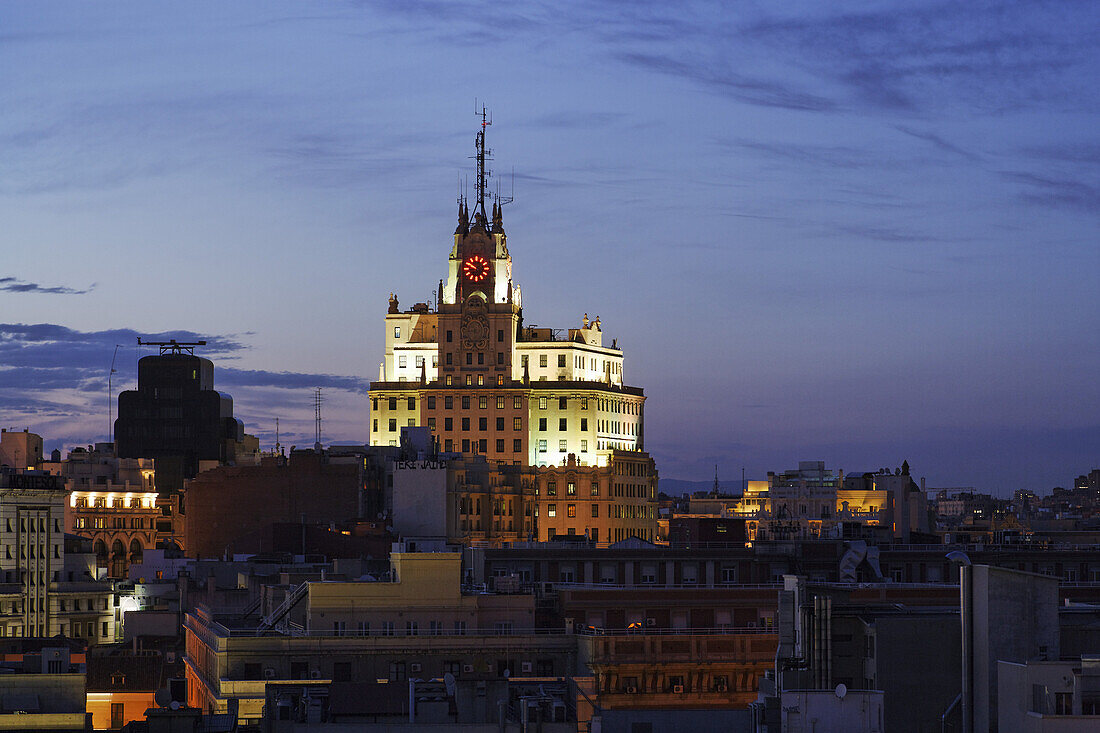 carculo de Bellas Artes am Abend, Madrid, Spanien