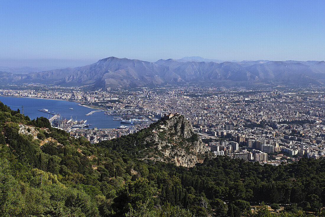 Blick vom Monte Pellegrino auf Palermo, Sizilien, Italien
