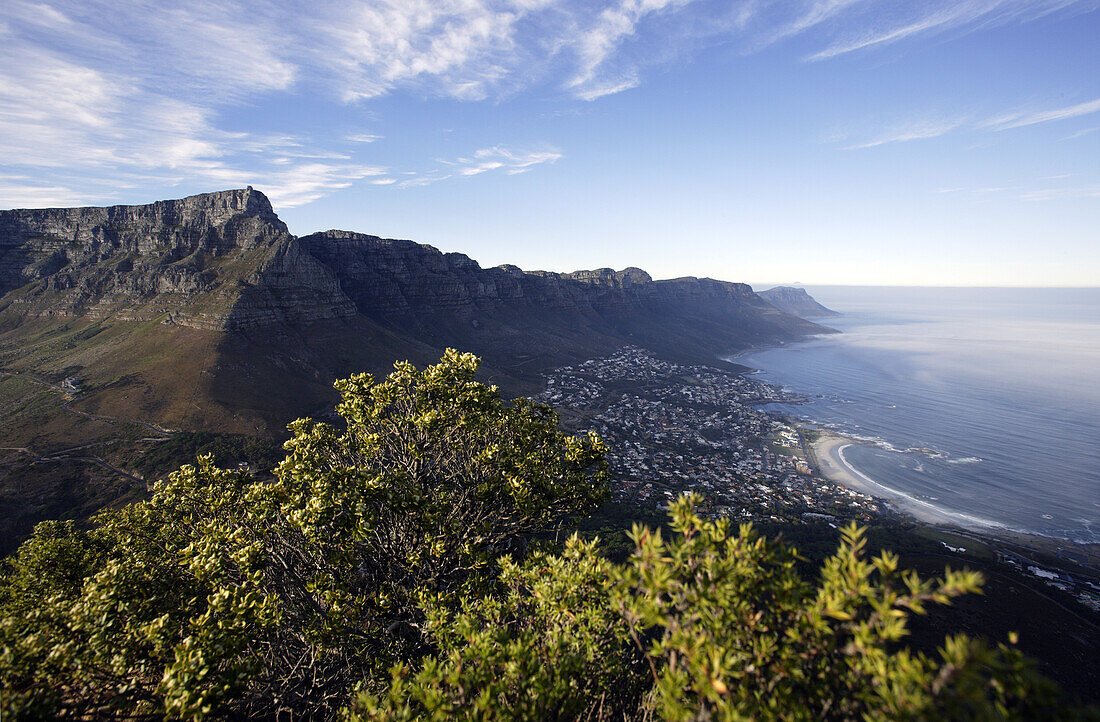 View from Lion’s Head over Camps Bay, Capetown, Western Cape, South Afrika