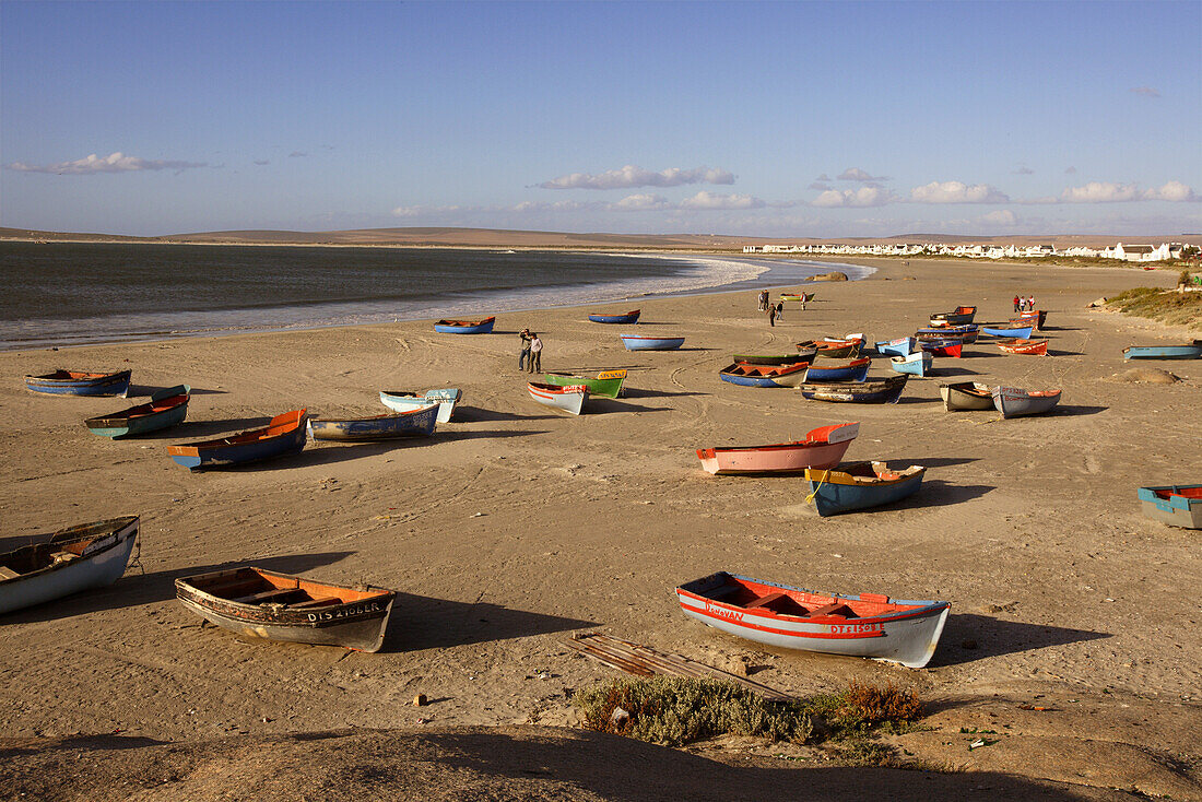 Rowboats at beach, Paternoster, Western Cape, South Africa