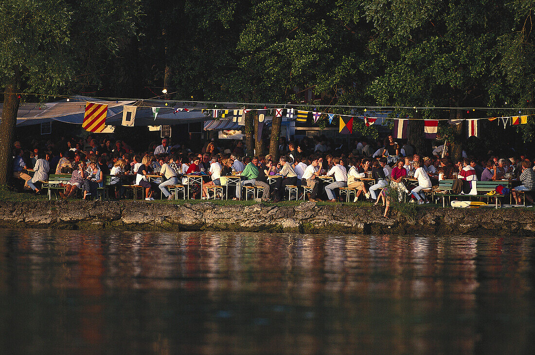 Summer fair, Frauensinsel, Lake Chiemsee, Bavaria, Germany