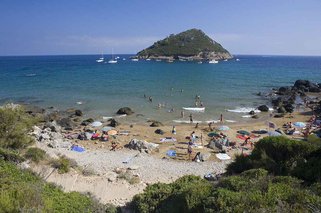 Strand Riva del Marchese bei Porto Ercole am Monte Argentario, Maremma, Toskana, Italien