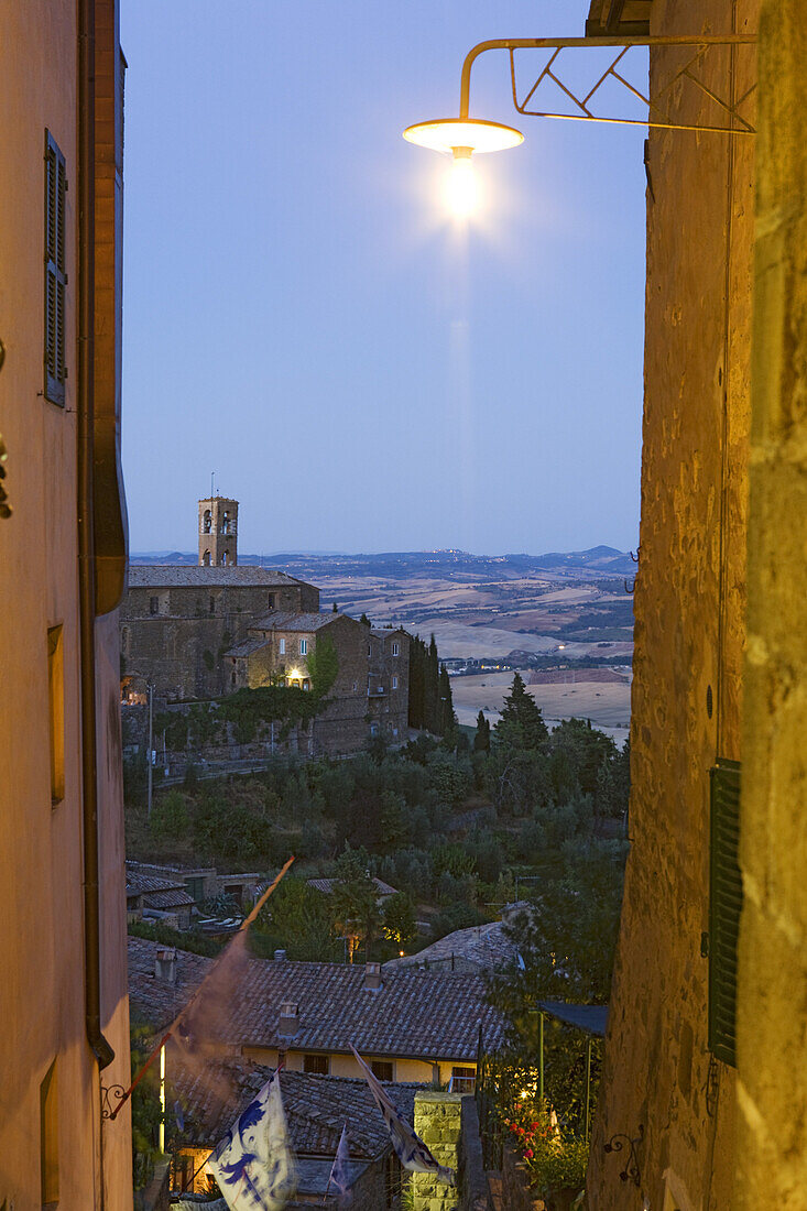 View onto the Santuario della Santissima Maria dell'Soccorso, Montalcino, Tuscany, Italy