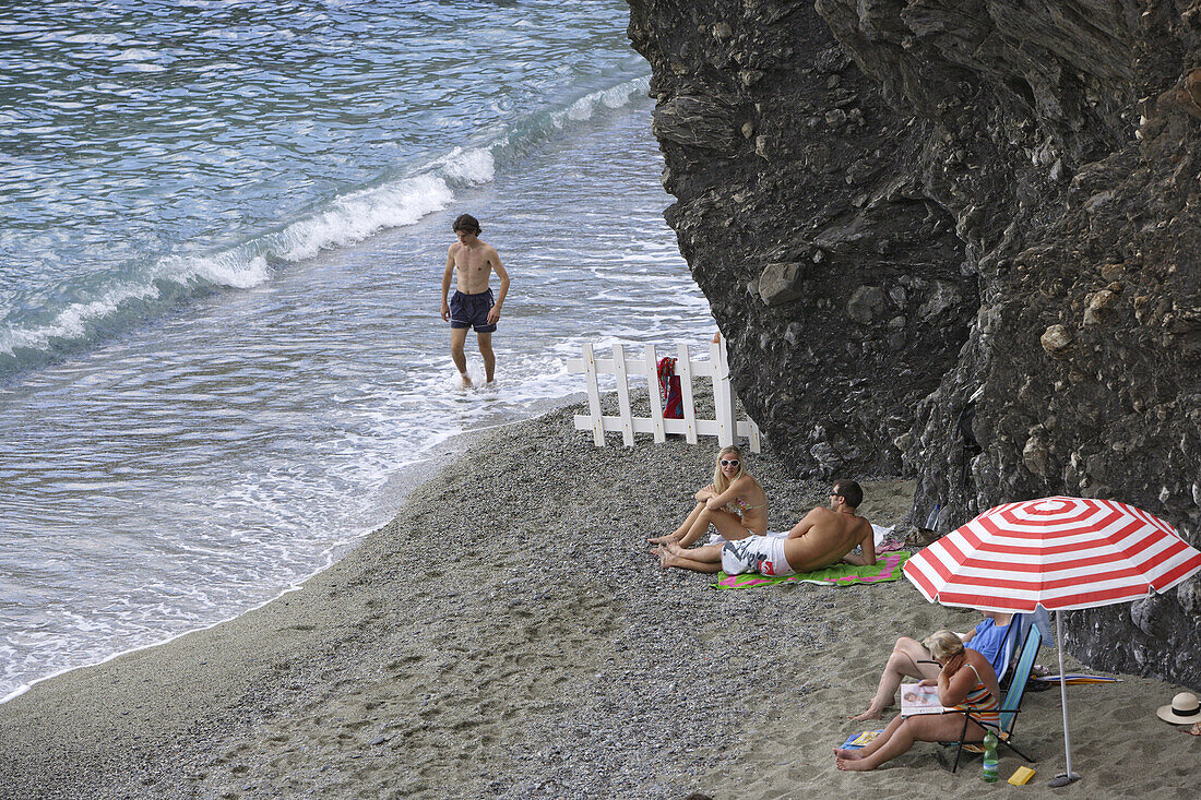 Beach, Monterosso al Mare, Cinque terre, Liguria, Italy