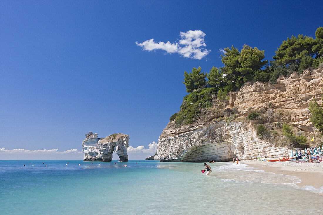 Beach in Baia delle Zagare resort, Gargano, Puglia, Italy