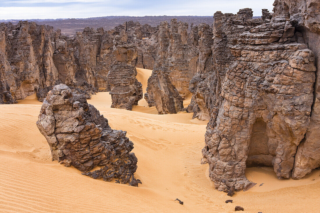 Steinwüste, Tassili Maridet, Libyen, Sahara, Afrika