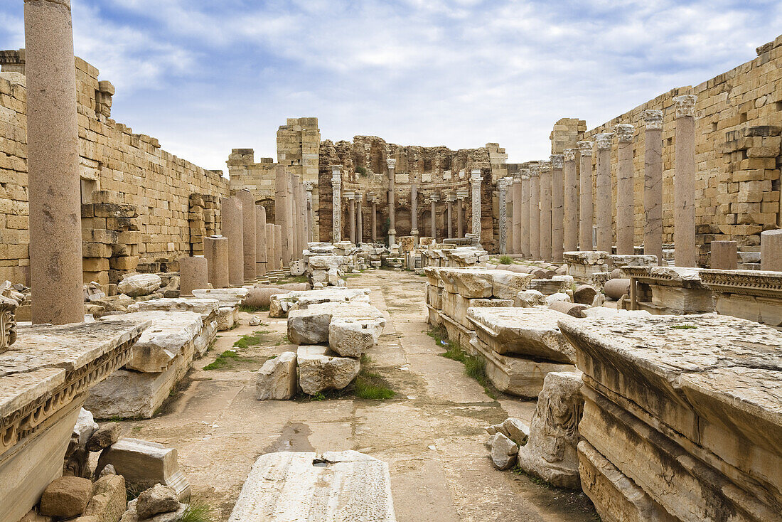 Severan Basilica, Archaeological Site of Leptis Magna, Libya, Africa