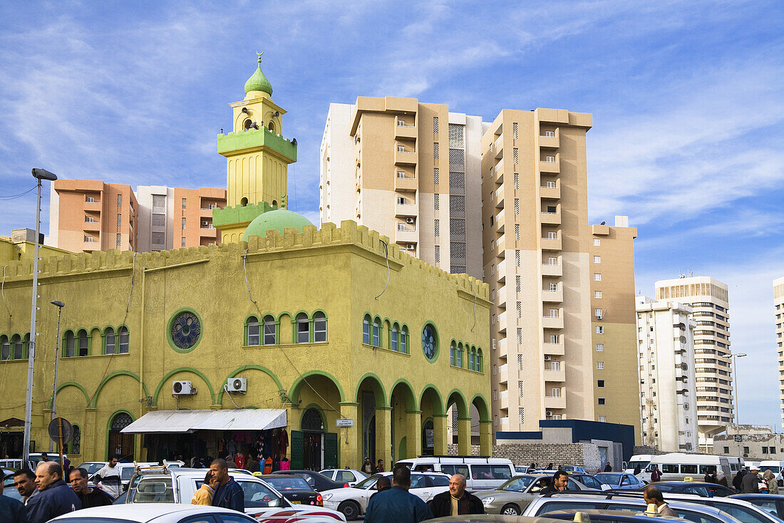 Moschee mit Minarett in Tripolis, Libyen, Afrika