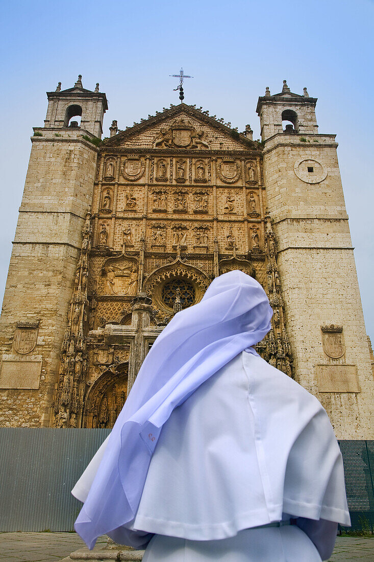 Isabelline gothic façade of St Paul´s church, Valladolid. Castilla-Leon, Spain