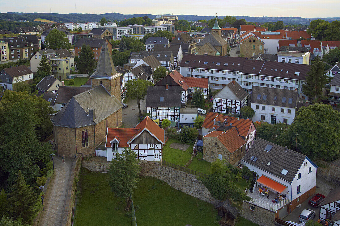 Blick über Altstadt, Hattingen-Blankenstein, Nordrhein-Westfalen, Deutschland
