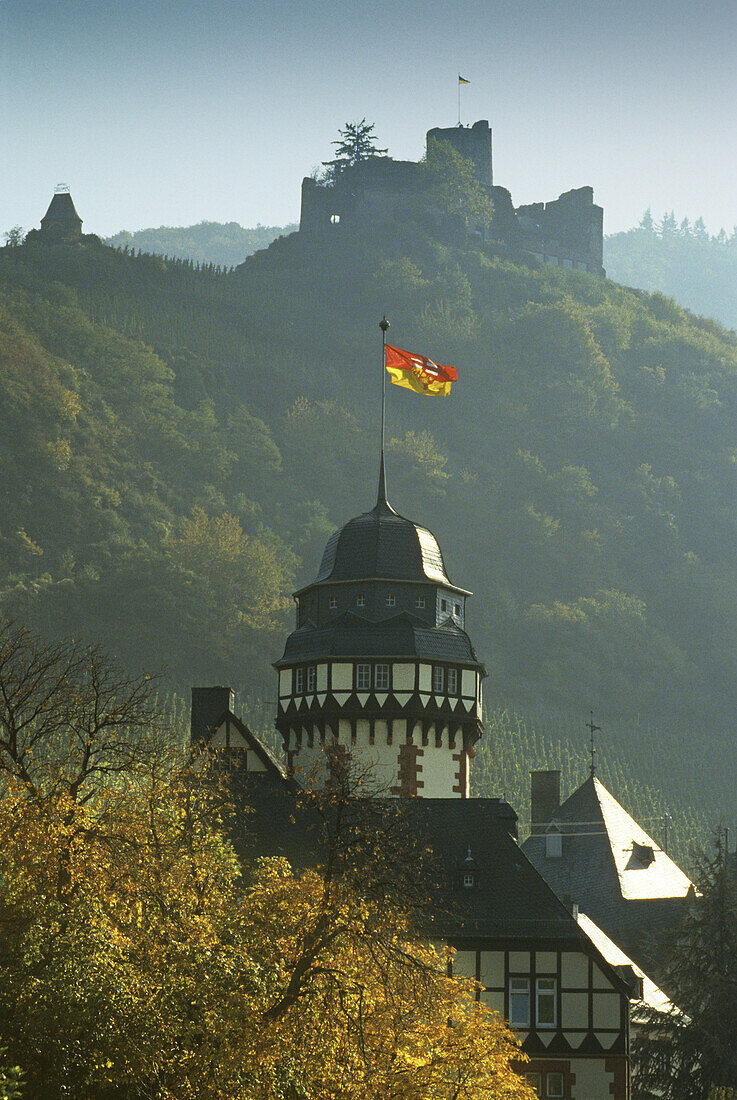 Landshut castle, near Bernkastel-Kues, Moselle river, Rhineland-Palatinate, Germany