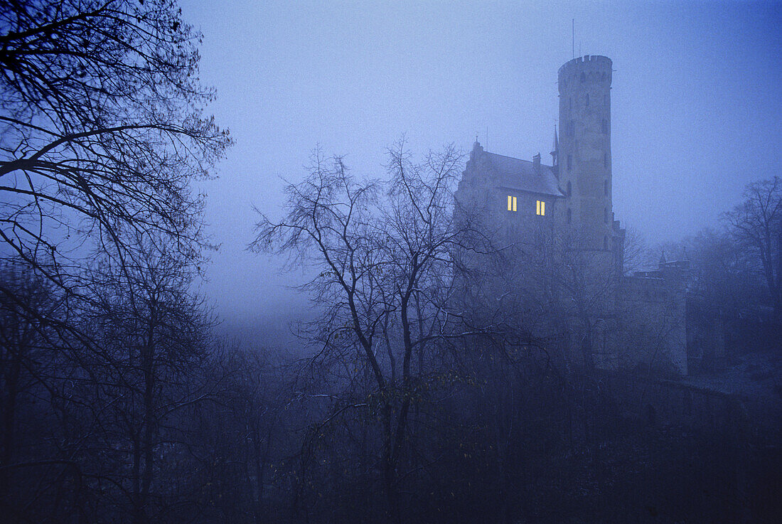 Lichtenstein castle, Swabian Mountains, Baden-Wuerttemberg, Germany
