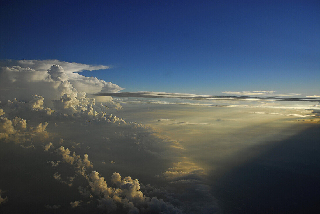 Aerial view of a monsoon cloud above northern India, India, Asia