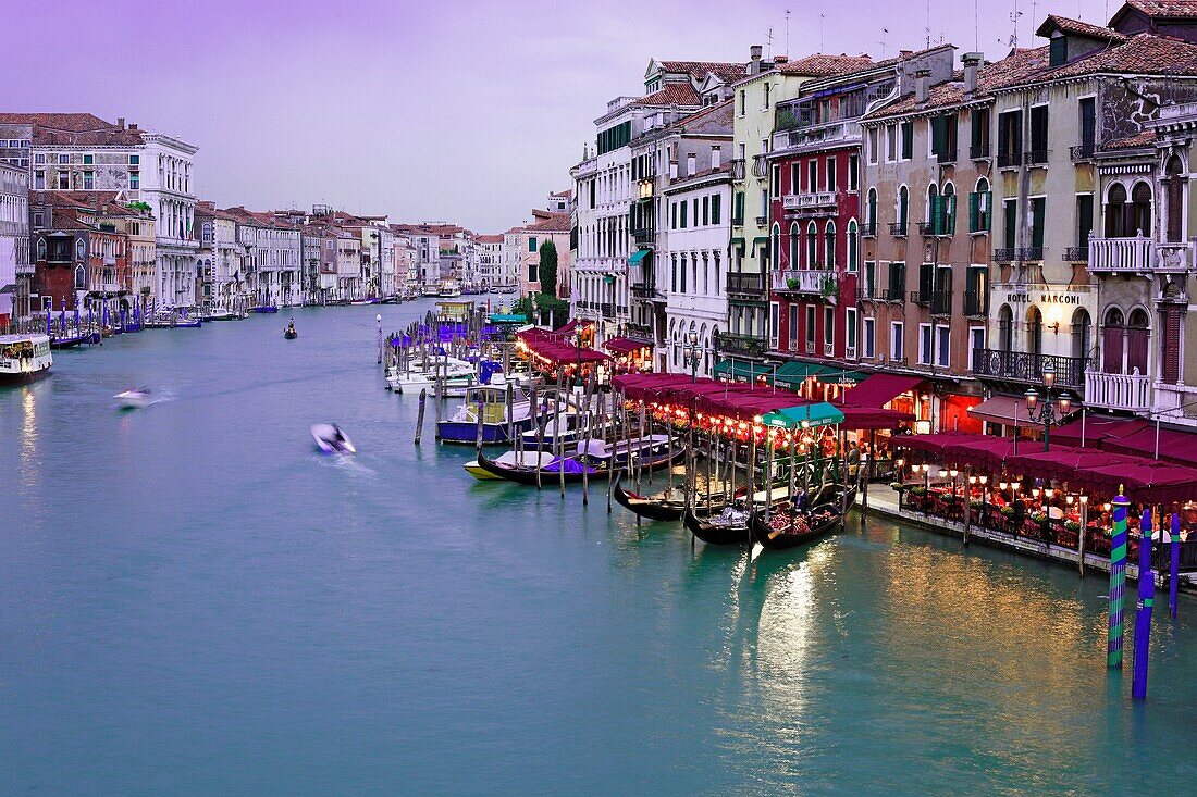 View of the Grand Canal from Rialto Bridge Ponte di Rialto, Venice, Veneto, Italy