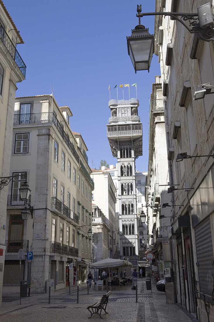 Elevador de Santa Justa, Elevador do Carmo, elevator, lift in Baixa quarter, Lisbon, Portugal