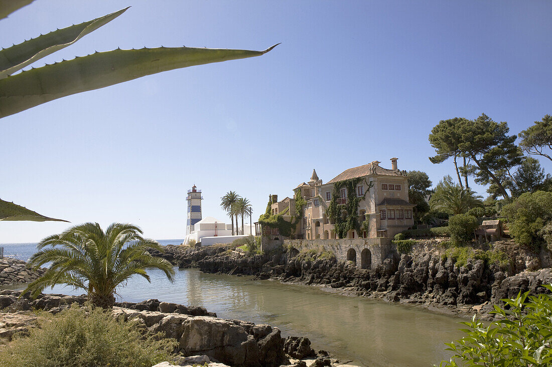 Farol de Santa Marta, Santa Marta Lighthouse in Cascais near Lisbon, Portugal