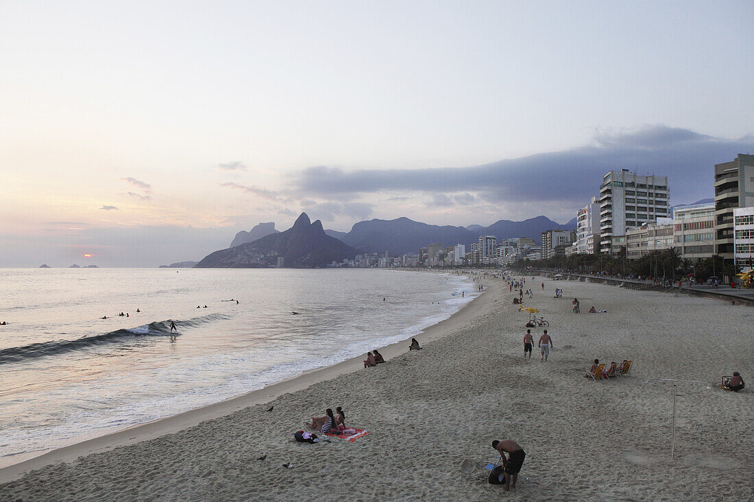 Sunset at Ipanema Beach, Rio de Janeiro, Brazil