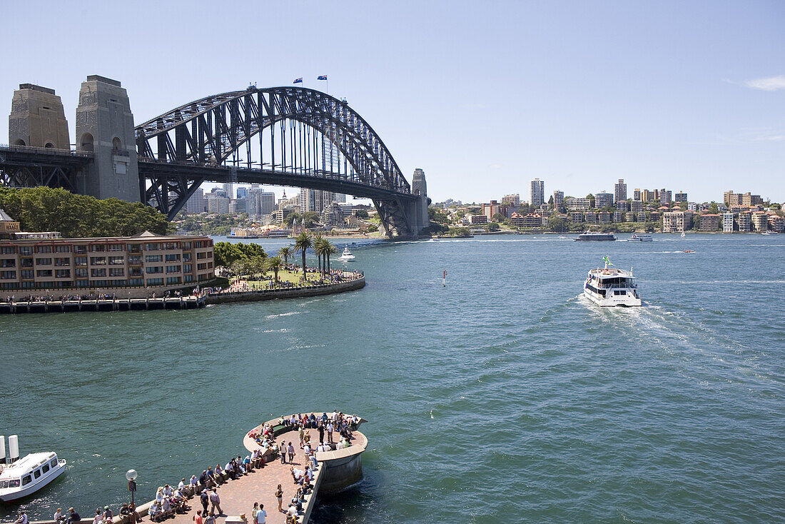 Sydney Harbour Bridge in Sydney harbour, New South Wales, Australia