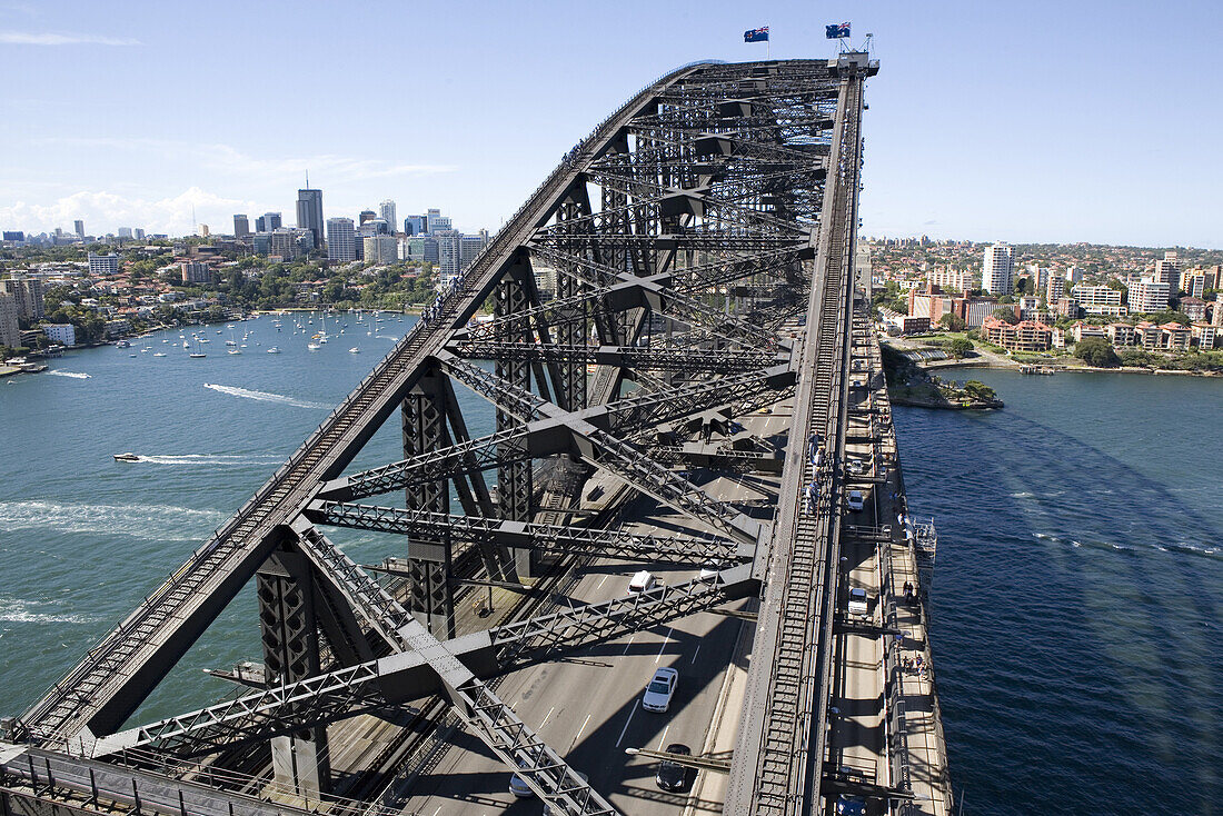 Sydney Harbour Bridge im Hafen von Sydney, New South Wales, Australien